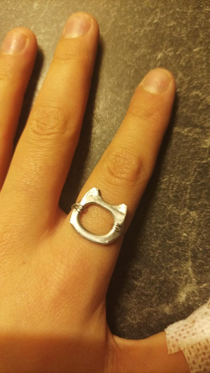 Soda Tab Cat Ring
