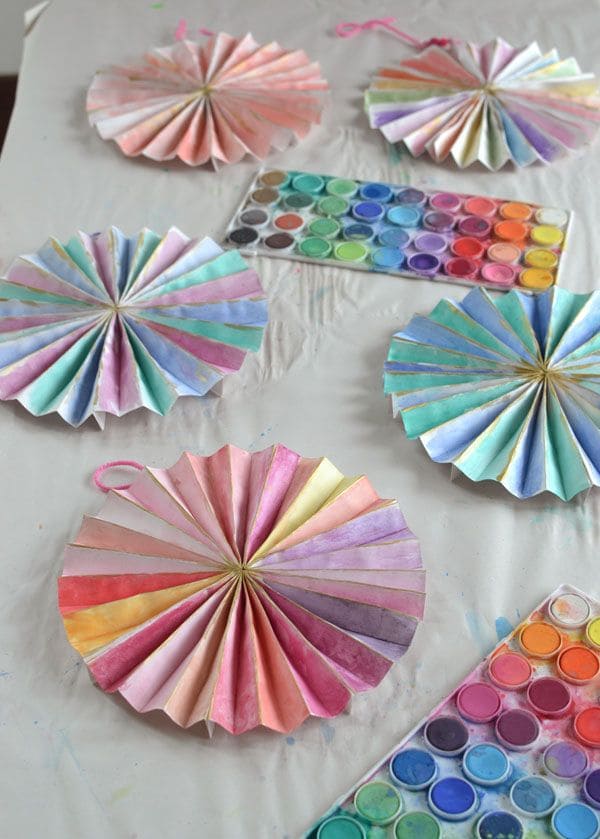 Watercolor Paper Pinwheels