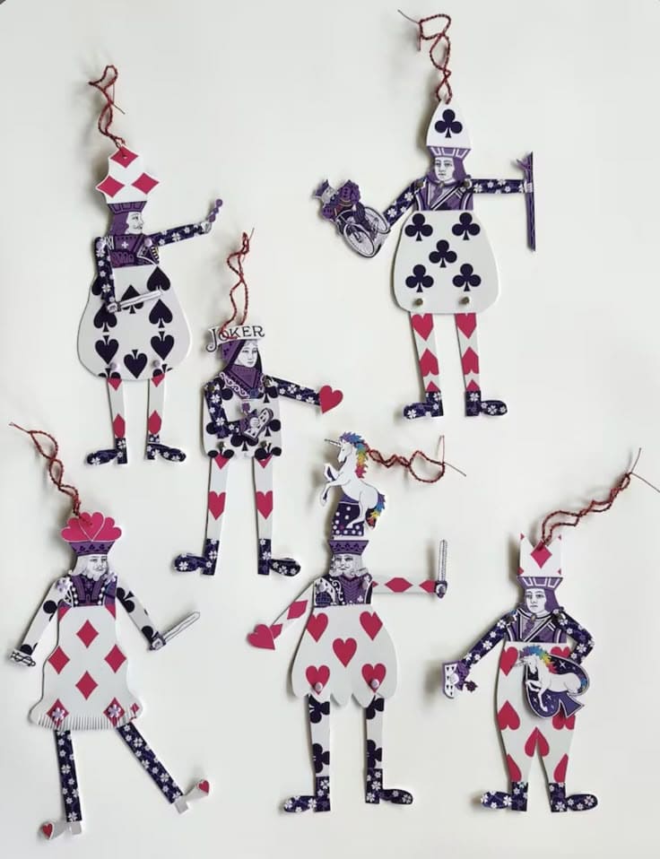 Whimsical Card Jester Ornament Set