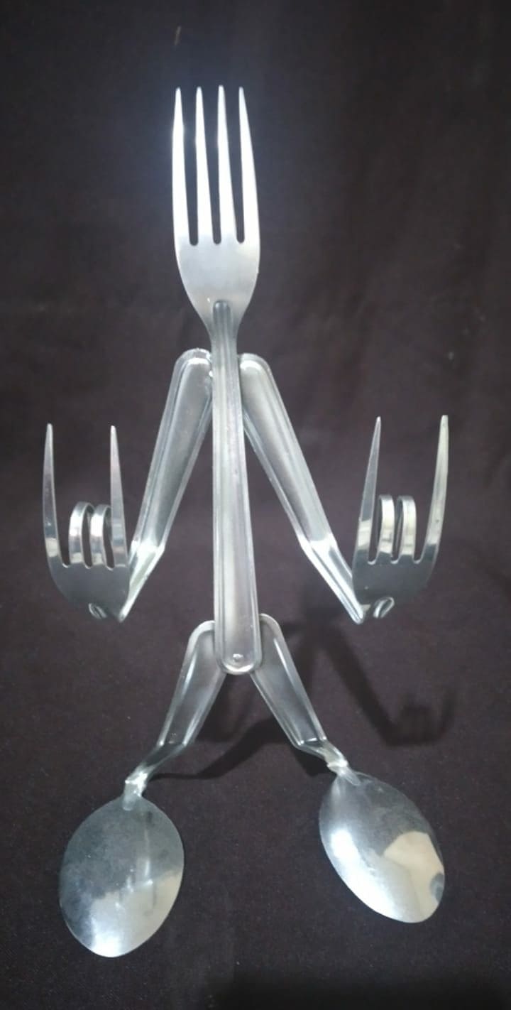 Silverware Robot Sculpture