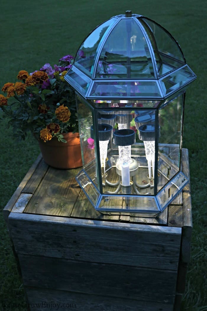 Elegant Lantern Terrarium Solar Cluster
