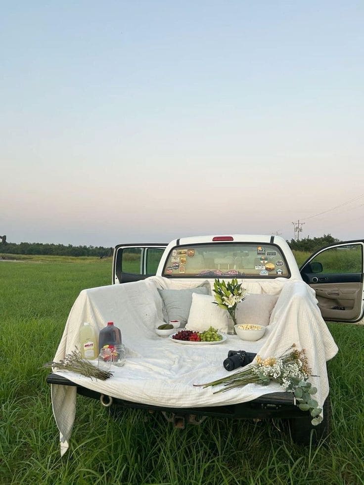 Romantic Picnic Truck Bed Under the Stars