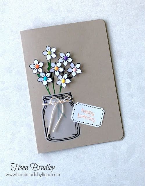 Charming Mason Jar Flower Birthday Card