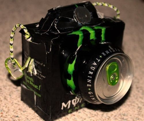 Upcycled Monster Energy Camera Craft
