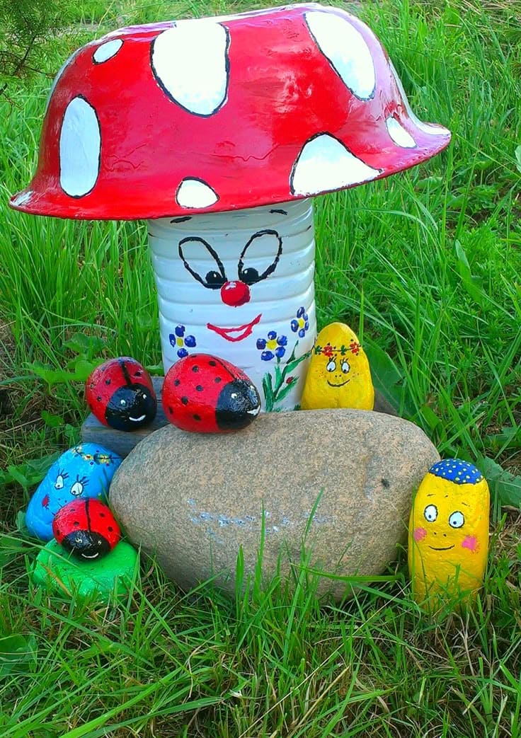 Whimsical Painted Mushroom Friend