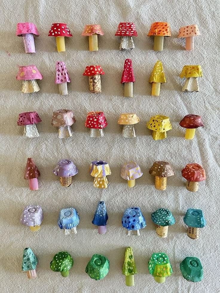Mini Egg Carton Mushrooms