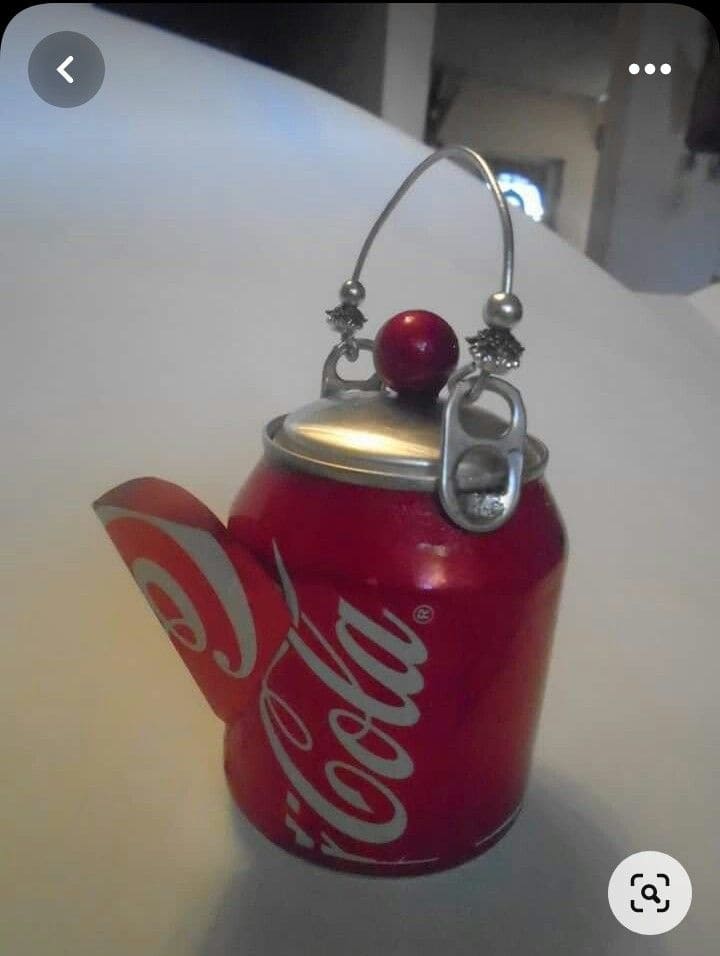 Soda Can Teapot with Soda Tab Handle