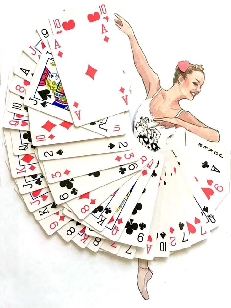 Dazzling Card Dancer Sculpture Magic