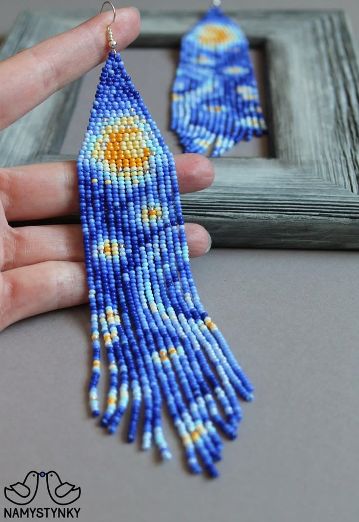 Beaded Starry Night Earrings