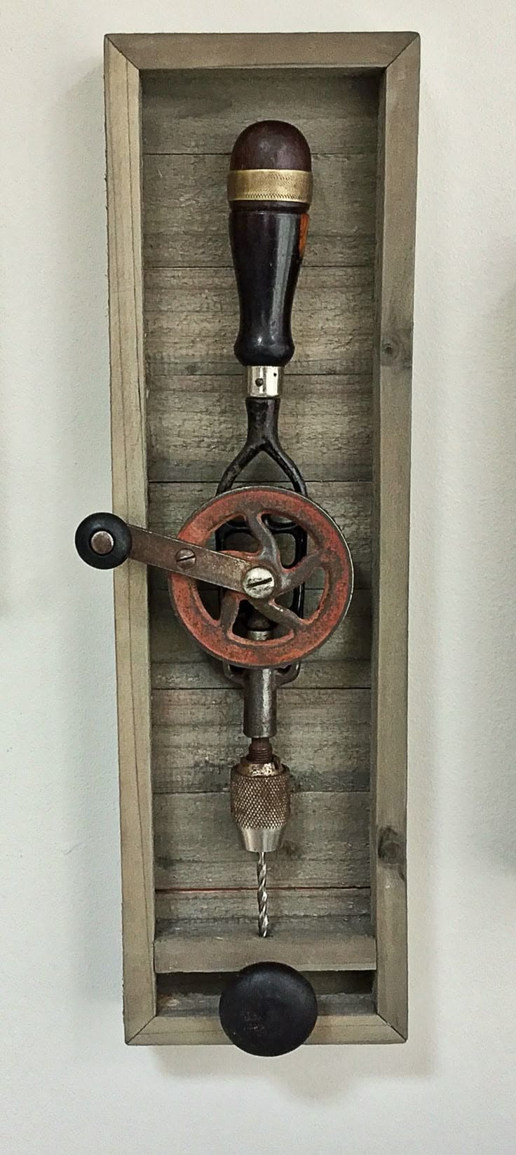 Vintage Drill Shadow Box Display