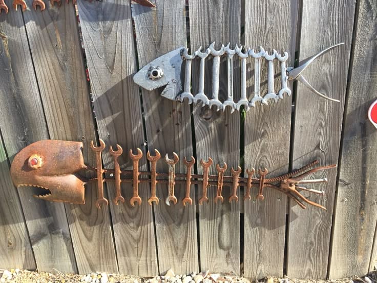 Creative Wrench Fish Sculpture for Rustic Decor