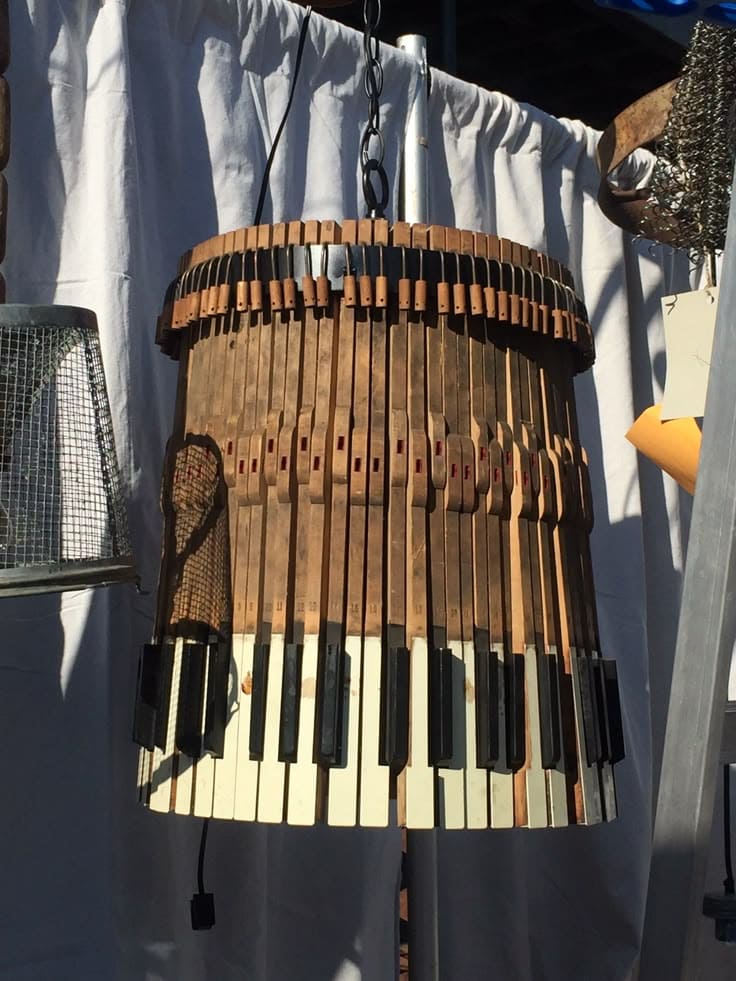 Upcycled Piano Chandelier Glow