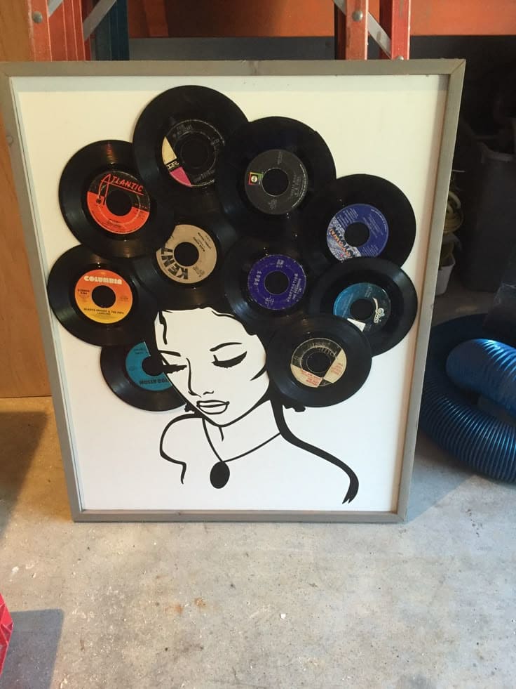 Stylish Vinyl Record Hair Wall Art