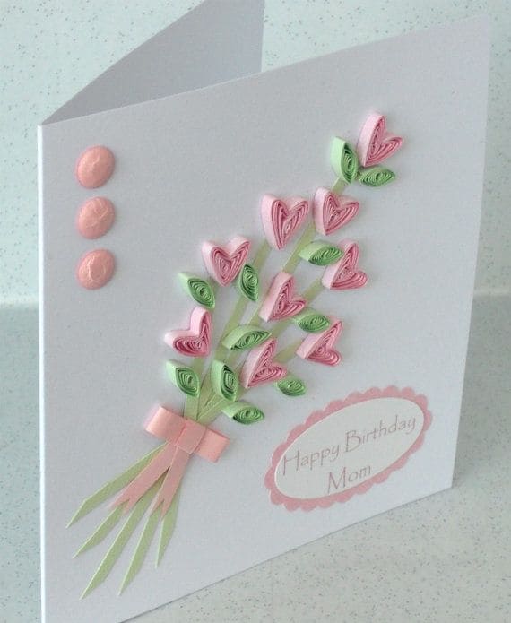 Elegant Quilled Floral Birthday Card DIY
