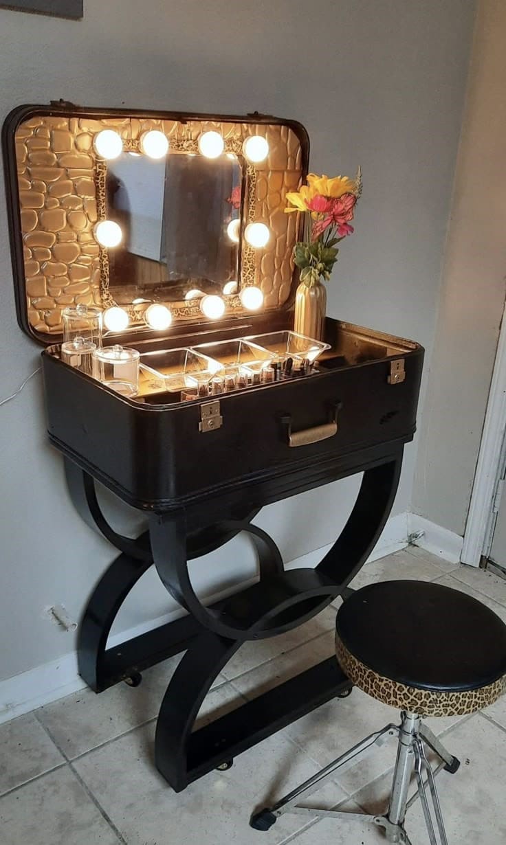 Charming Repurposed Suitcase Vanity