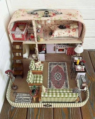 Enchanting Suitcase Dollhouse