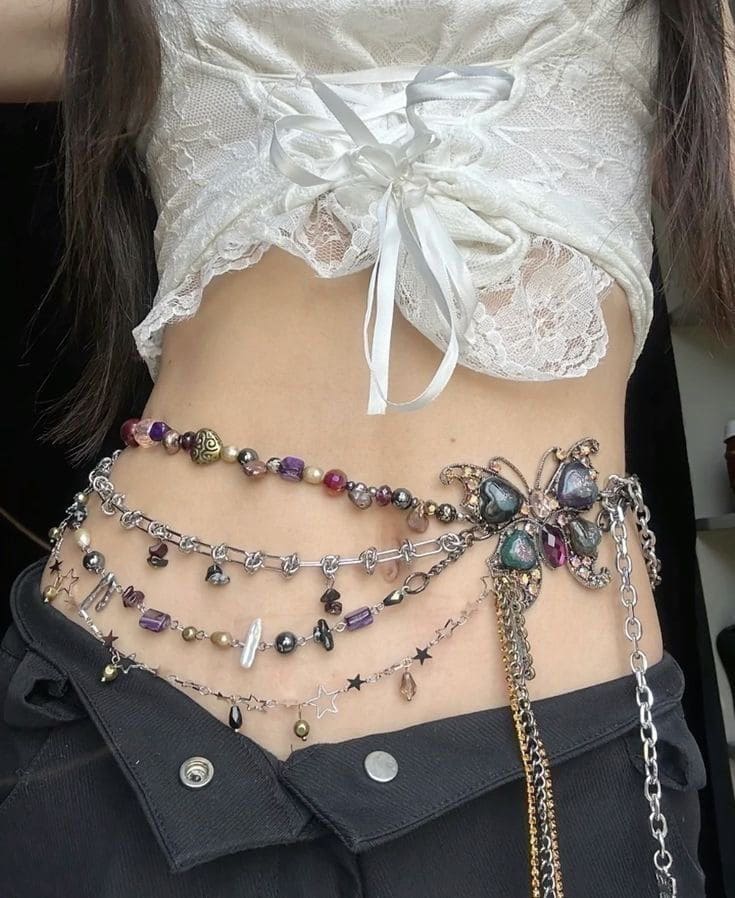 Whimsical Butterfly-Inspired Jewelry Belt Design