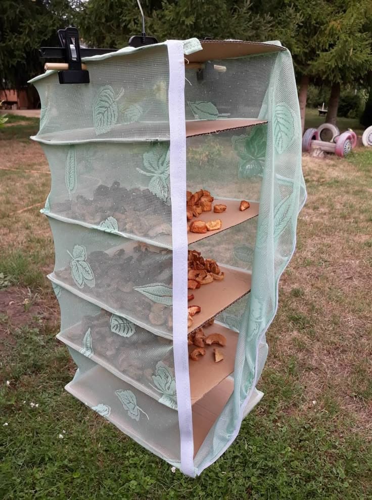 Repurposed Fabric Cardboard Drying Cascade