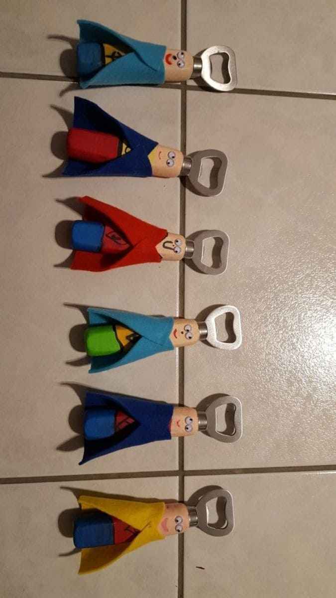 Super Dad Bottle Openers with Felt Capes