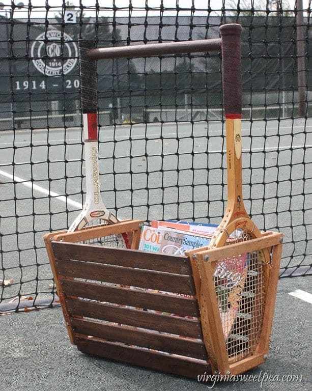 Creative Vintage Tennis Racket Storage Basket