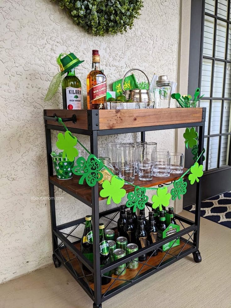 Refreshing St. Patricks Day Beverage Cart
