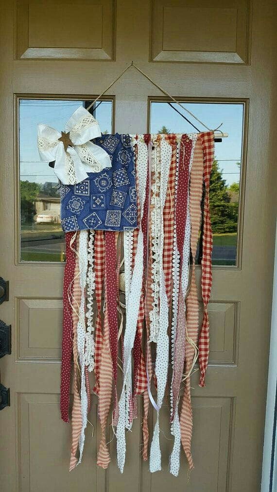 Rustic Ribbon Flag Wall Hanging