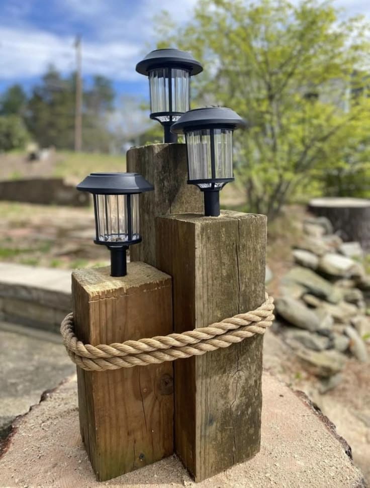 Rustic Dock-Inspired Post Light Cluster