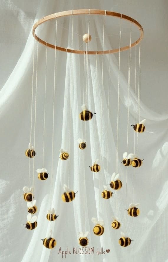Whimsical Floating Bee Mobile Craft