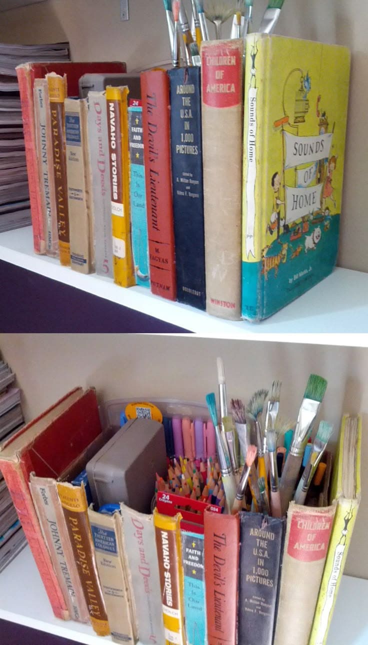 Secret Book Storage for Art Supplies