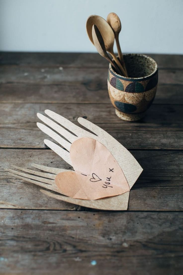 Heart in Hands Paper Card