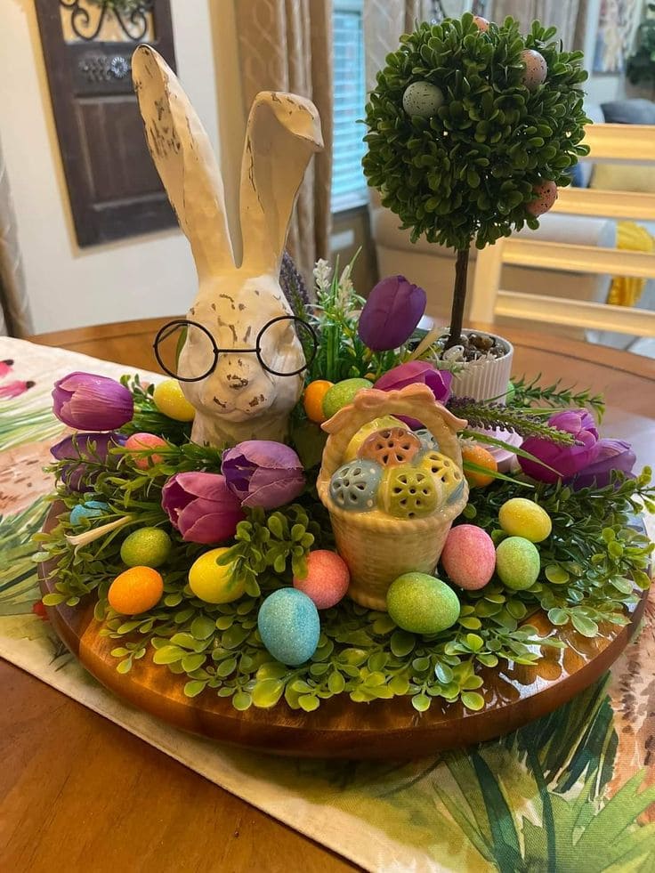 Whimsical Bunny Garden Easter Delight