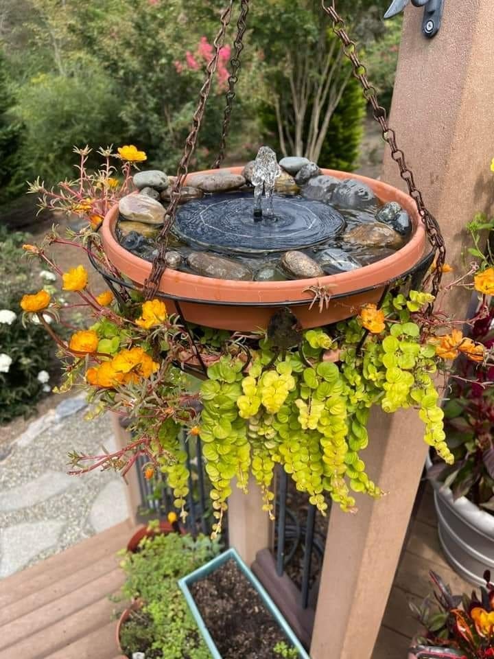 Hanging Birdbath Planter