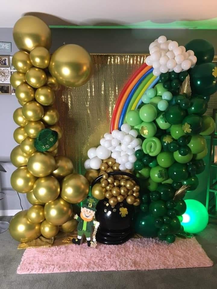 Whimsical St. Patricks Day Balloon Backdrop Bliss