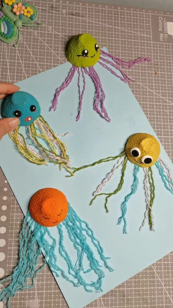 Egg Carton Jellyfish Art