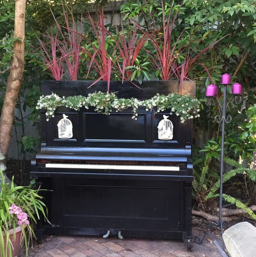 Upcycled Piano Garden Oasis