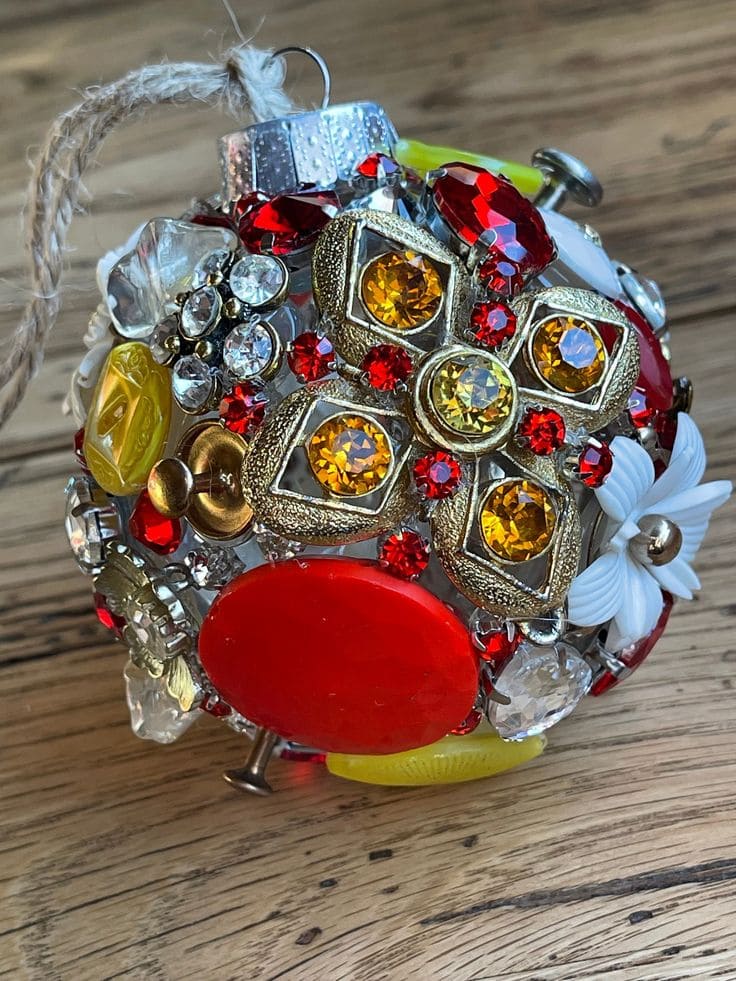 Glittering Ornament from Vintage Jewelry