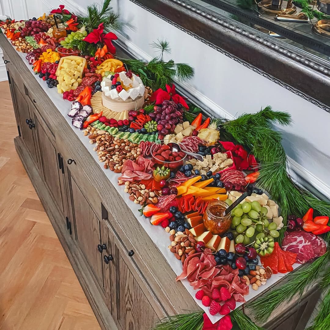 Rustic Christmas Sideboard Grazing Spread