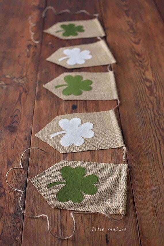 Rustic St. Patricks Day Burlap Banner