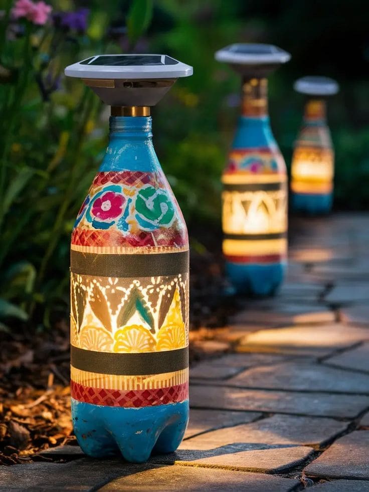 Boho Plastic Bottle Solar Path Lights