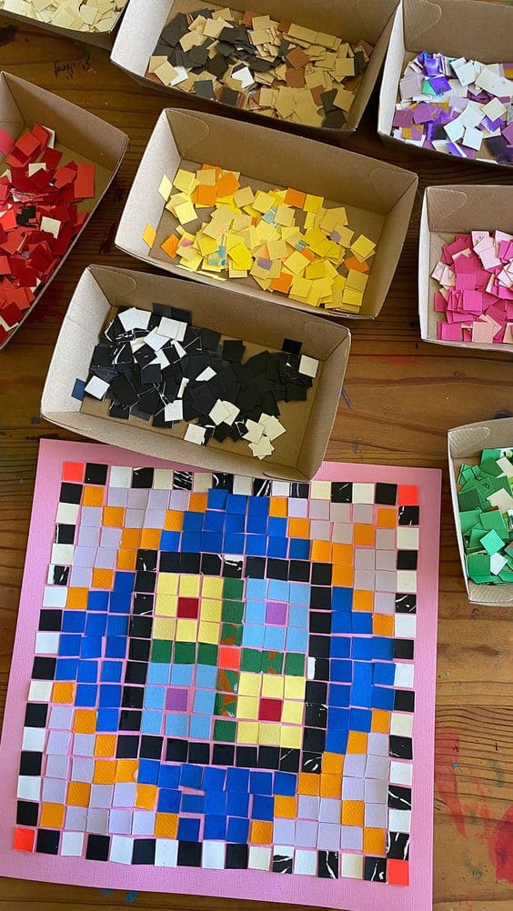 Colorful Paper Mosaic Art