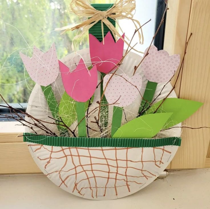 Charming Paper Tulip Basket Surprise
