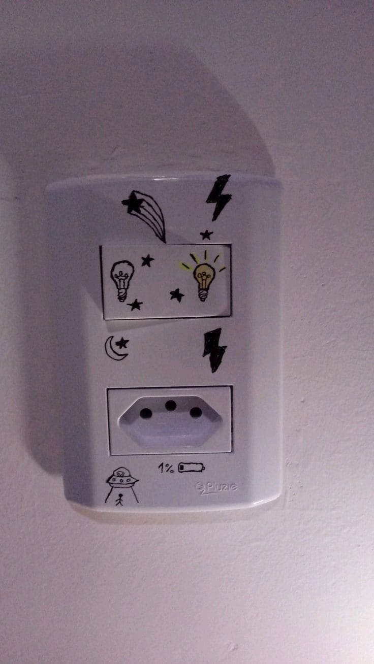 Whimsical Cosmic Switchboard Doodle Art