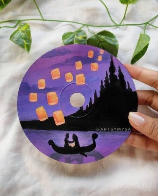 Whimsical Lantern Night Vinyl Painting