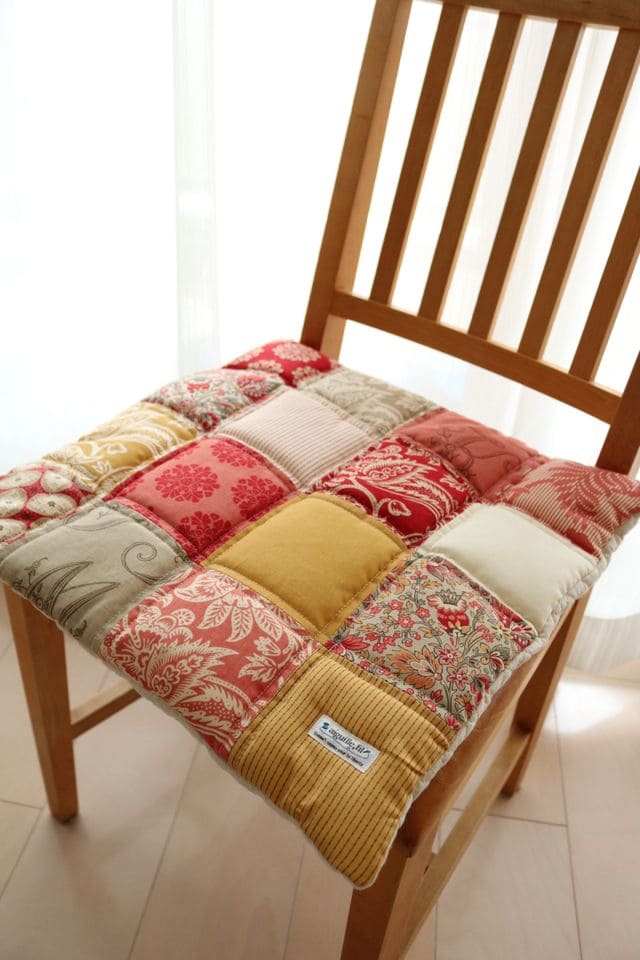 Patchwork Puff Seat Cushion