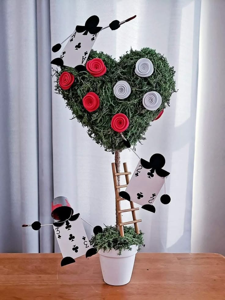 Whimsical Card Heart Tree Magic