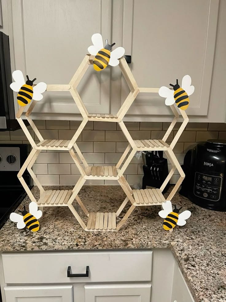 Worthy Honeycomb Shelf with Bees