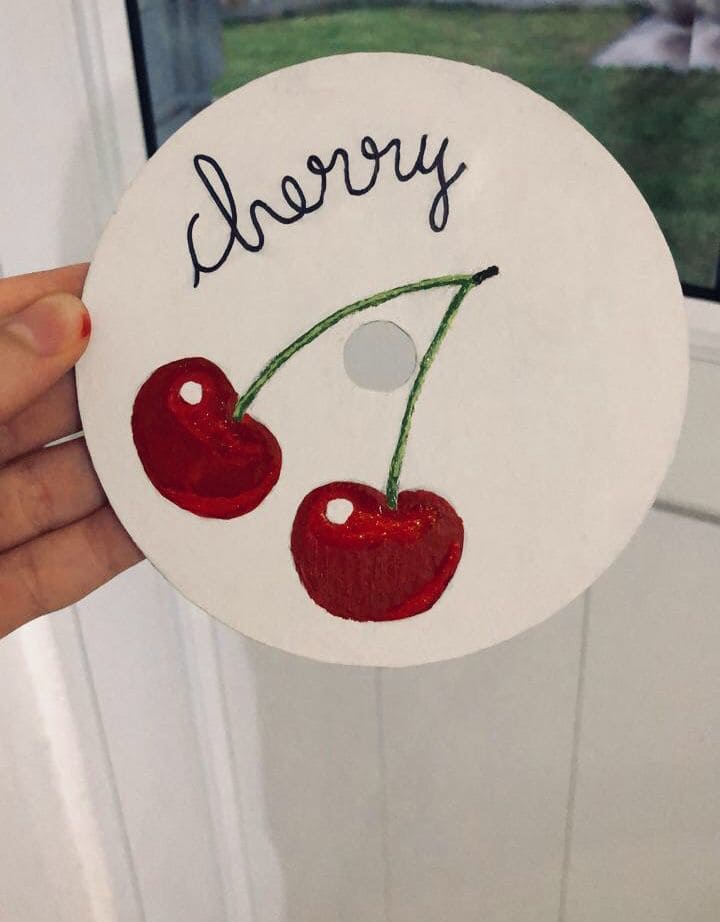 Charming Cherry-Themed Vinyl Painting