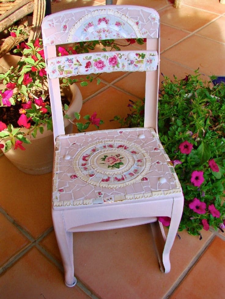 Chic Mosaic Tile Upcycled Chair Design