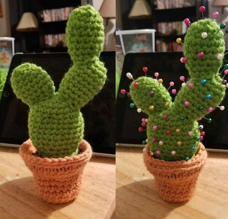 Crochet Cactus Pincushion