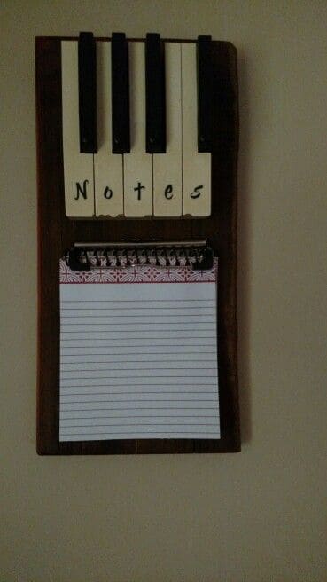 Upcycled Piano Key Notepad
